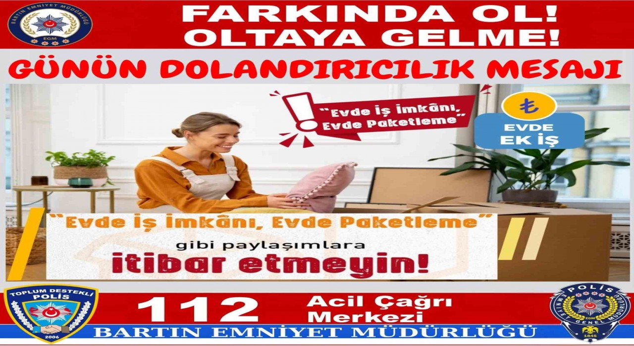 Evde iş imkanı paylaşımı ile dolandırıcılığa dikkat