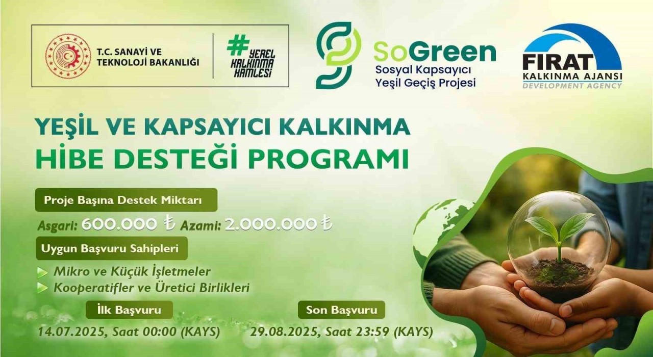 Fırat Kalkınma Ajansından 28 milyon TLlik yeşil dönüşüm desteği