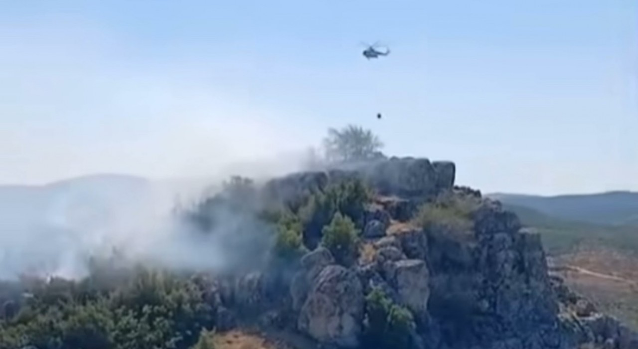 Gaziantepte makilik ve ormanlık alanda yangın