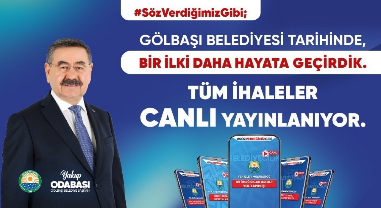 Gölbaşı Belediyesinde bir ilk: İhaleler artık canlı yayında