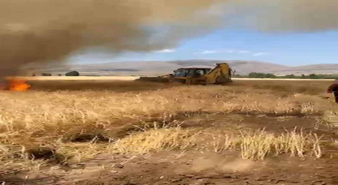 Gümüşhanenin Kelkit ilçesinde anız yangını