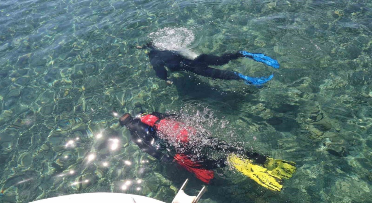 Gündoğanda deniz dibi temizliği