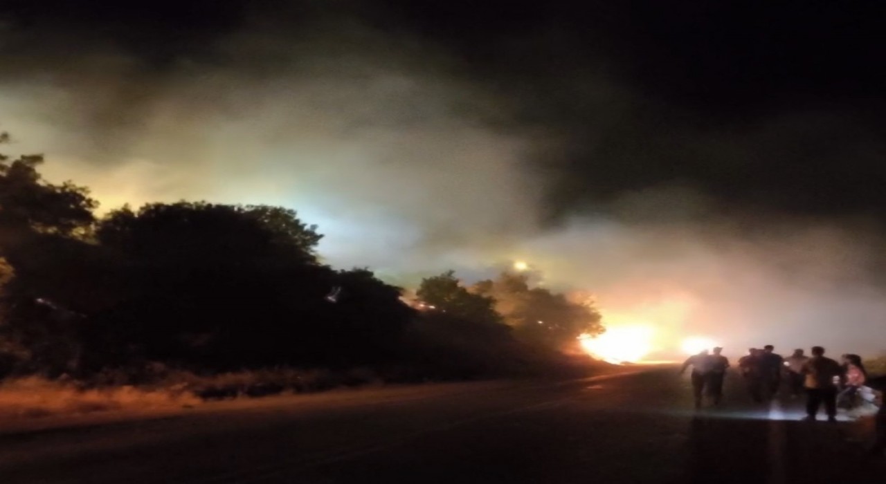 Hakkari-Çukurca karayolu üzerinde orman yangını çıktı