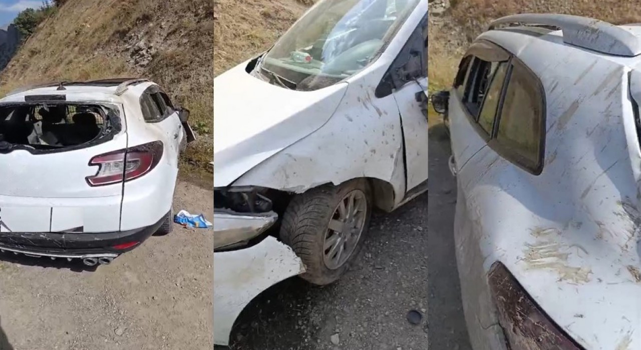 Hakkaride kaya parçaları kazaya neden oldu