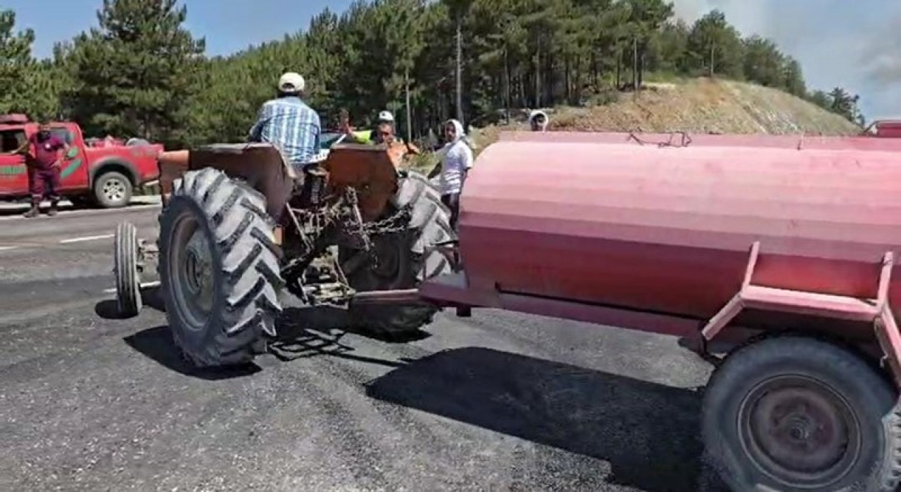 Harmancıkta yangın yeniden büyüdü
