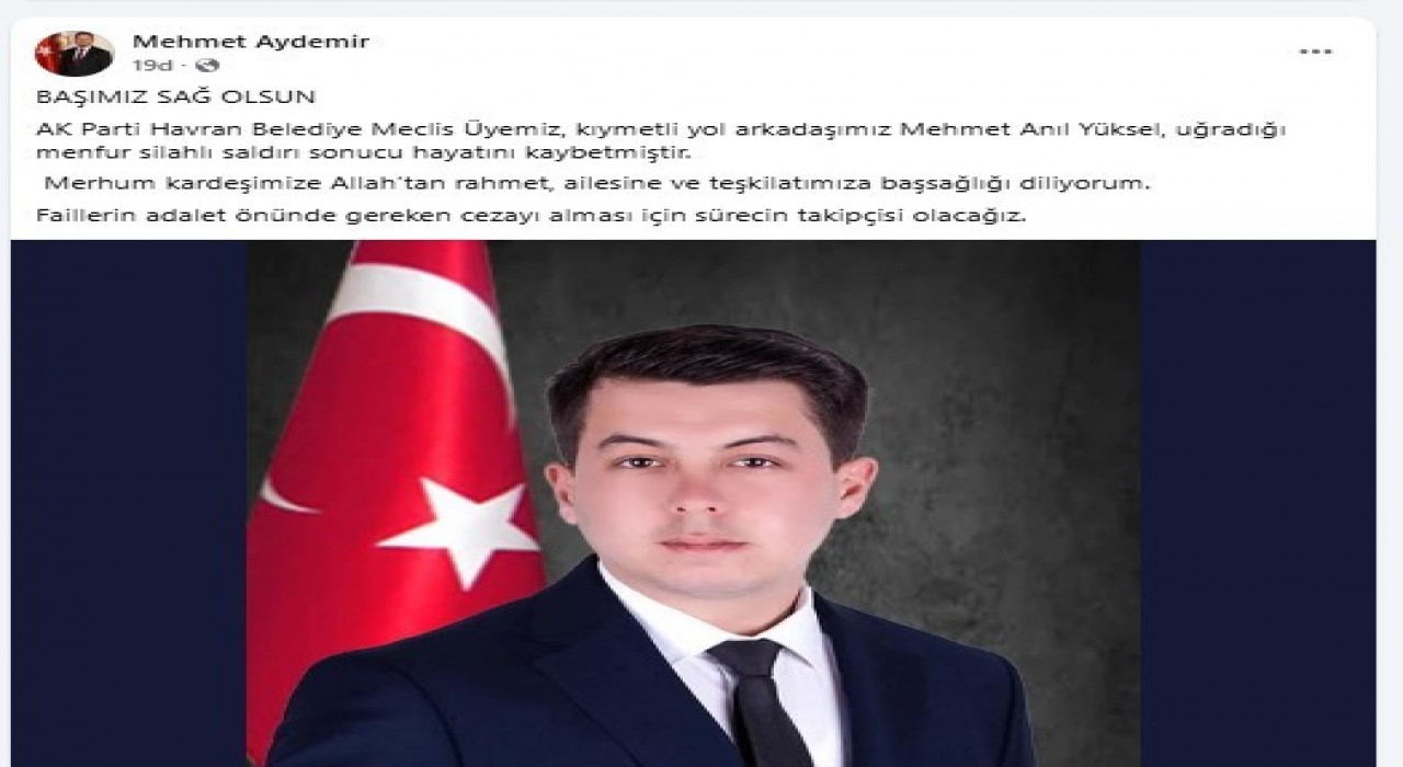 Havranda belediye meclis üyesi silahlı saldırıda hayatını kaybetti