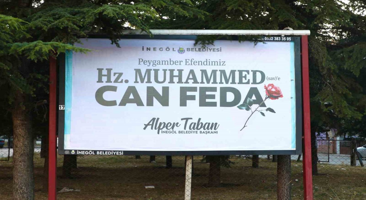İnegöl Belediyesinden duygulandıran mesaj: Hz. Muhammede (SAV) can Feda