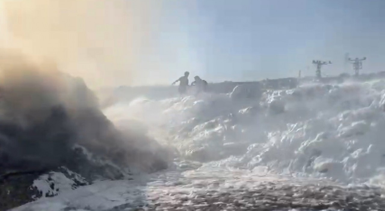 Kahramanmaraşta 300 ton saman kül oldu