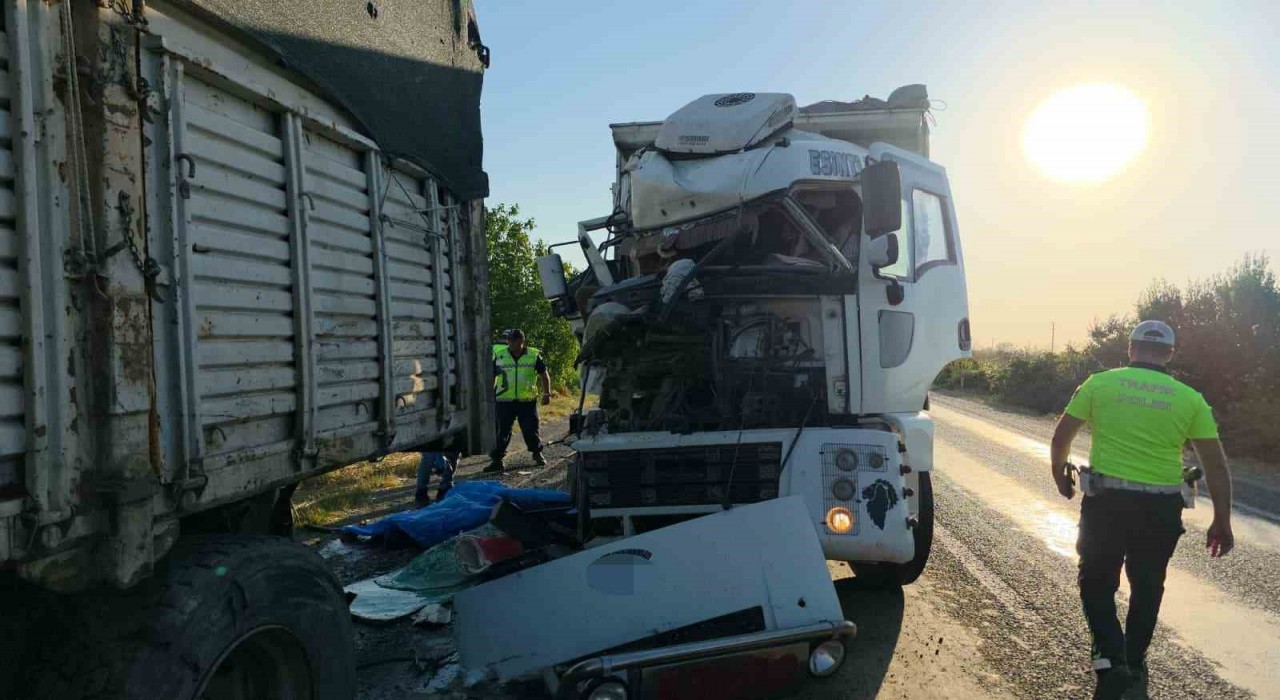 Kamyonundaki arızayı kontrol için inen sürücü başka bir kamyonun altında kaldı