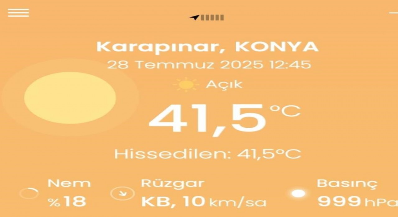 Karapınarda termometreler 41.5 dereceyi gösterdi