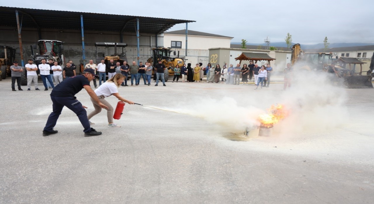 Kartepe Belediyesinde yangın tatbikatı