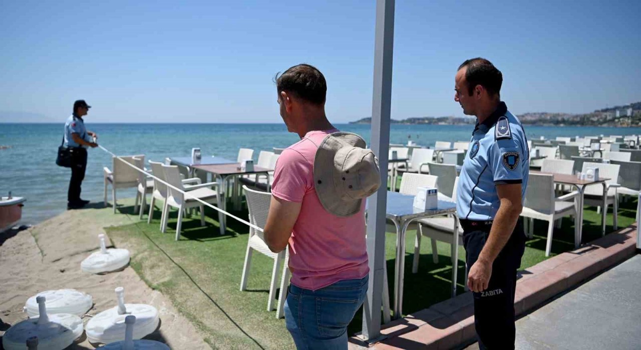 Kuşadası plajlarında ‘Kıyı Kanunu denetimi