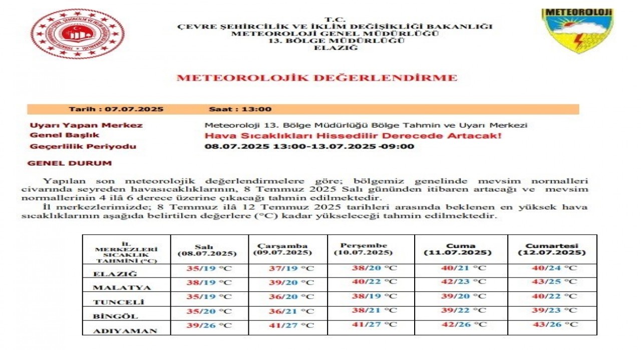Meteorolojiden uyarı: Hava sıcaklıkları mevsim normallerinin 4 ila 6 derece üzerine çıkacak