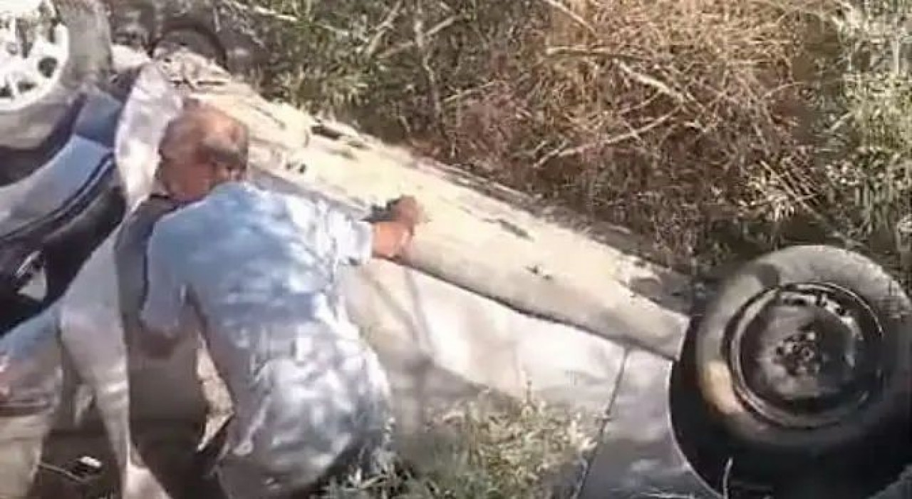 Milasta araç şarampole yuvarlandı: 1 yaralı