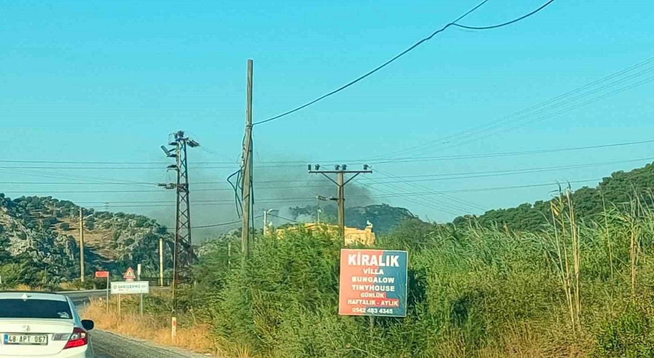 Muğlanın Ortaca İlçesi Sarıgerme Mahallesinde orman yangını