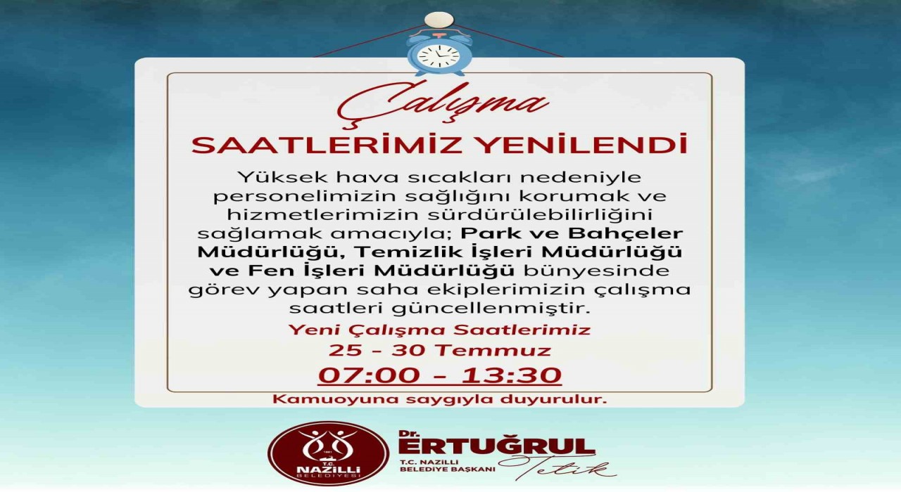 Nazilli Belediyesinden sıcak hava tedbiri