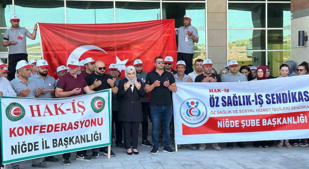 Niğdede HAK-İŞten şehitler için anma programı