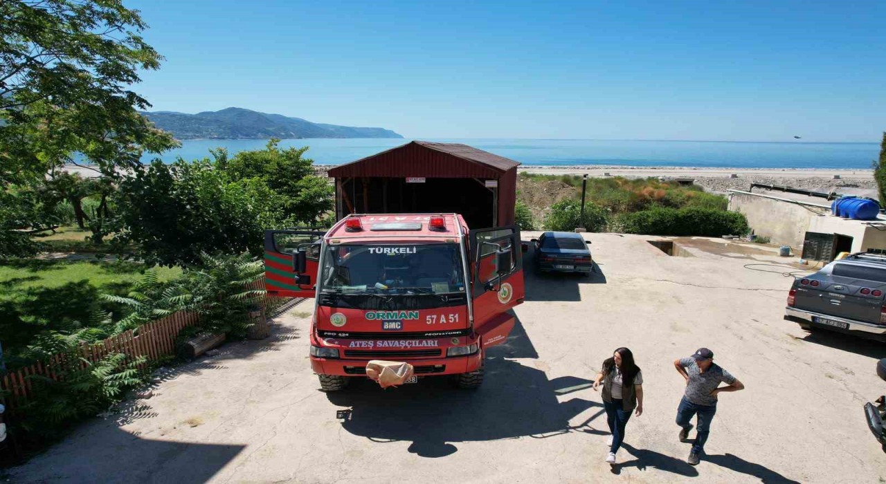 Orman yangını söndürme çalışmasına Türkeliden destek
