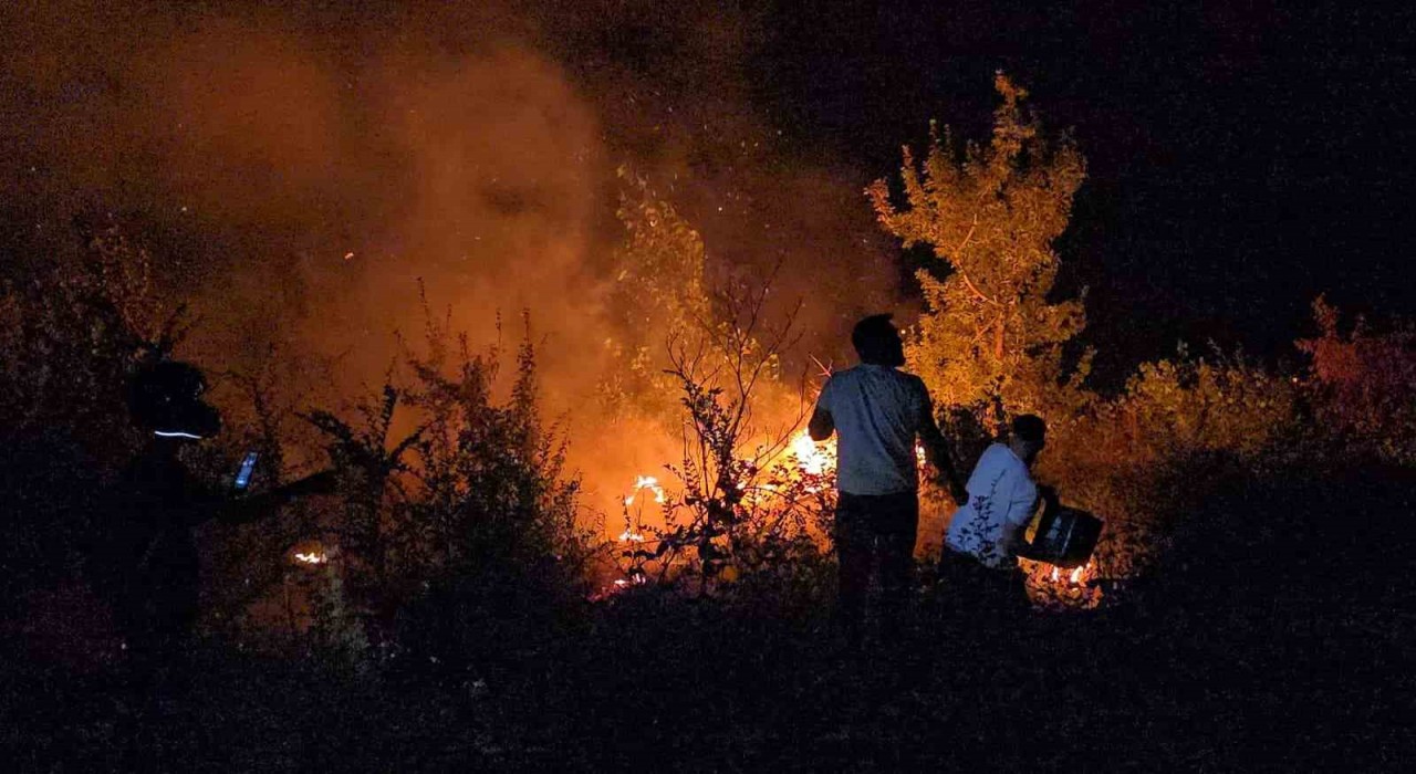 Orman yangınına gençlerden kahramanca müdahale