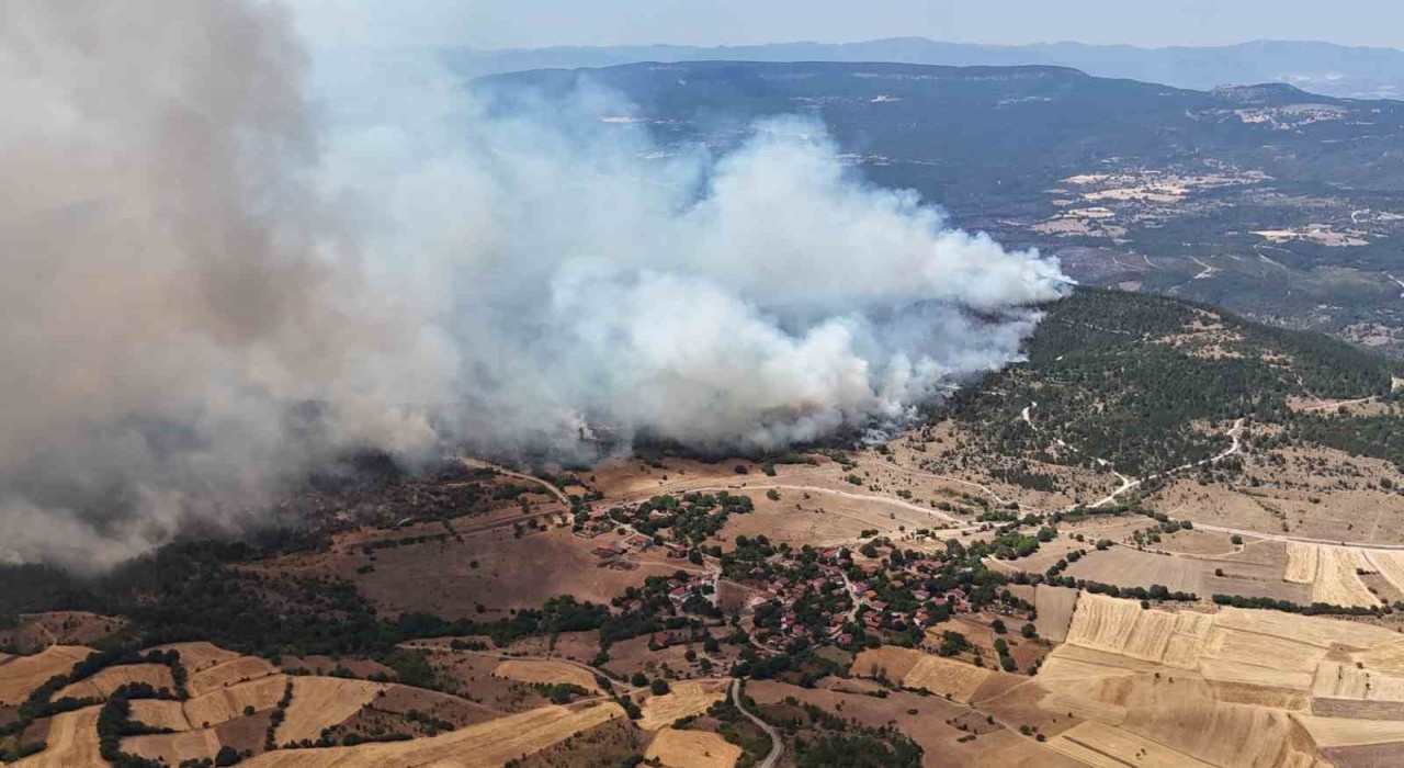 Orman yangınında alevler yerleşim yerlerine doğru ilerliyor