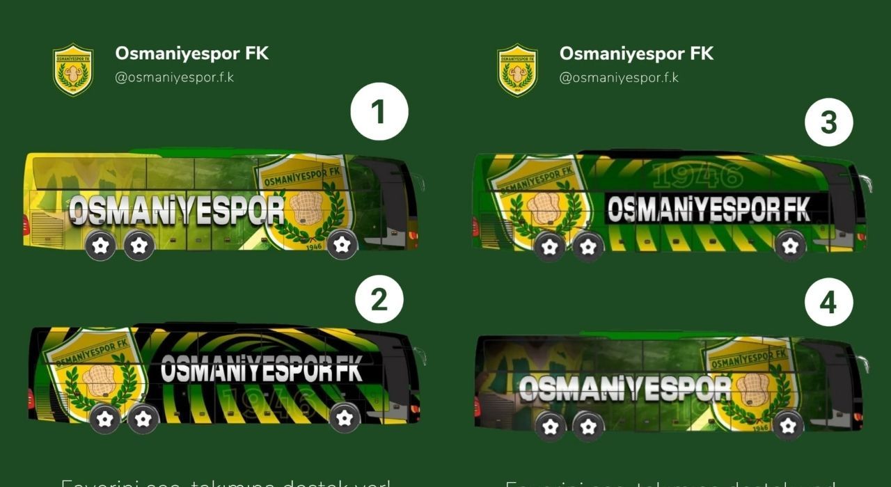 Osmaniyespor FK "En Güzel Otobüs Tasarımını Sen Seç!" Anketi Başlattı