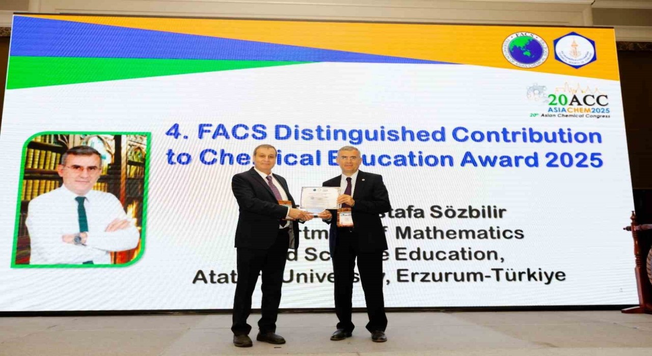 Prof. Dr. Sözbilire uluslararası kimya eğitim ödülü