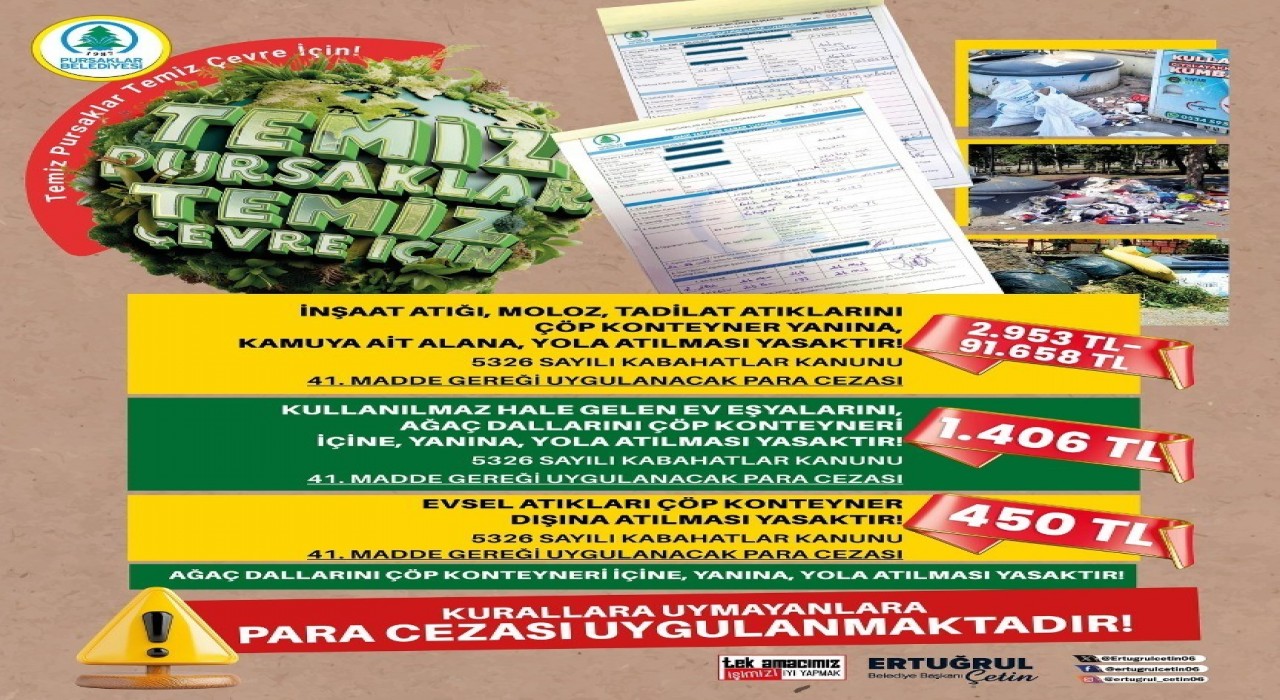 Pursaklarda kurallara uymayanlara para cezası