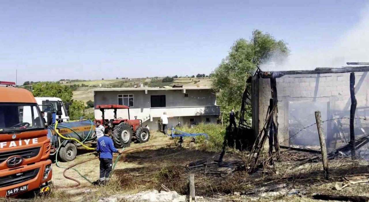 Sakaryada saman deposunda çıkan yangın tarım arazilerine sıçradı