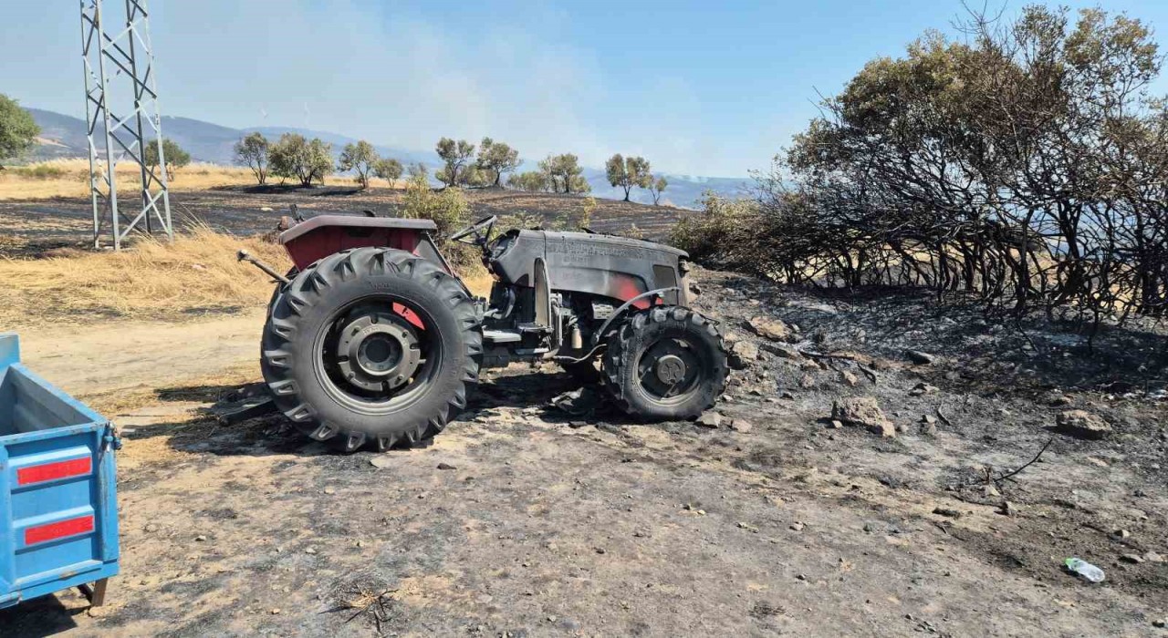 Şarköyde orman yangınında araçlar küle döndü