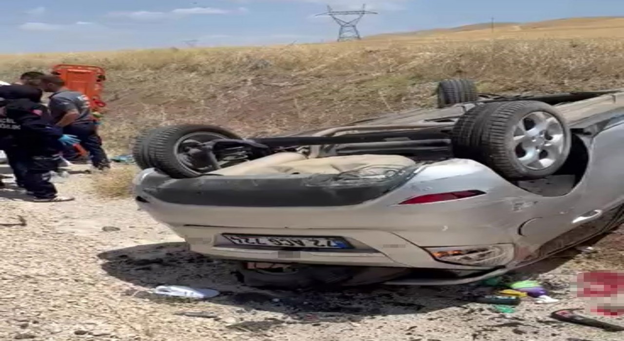 Siirtte takla atan otomobilin sürücüsü yaralandı