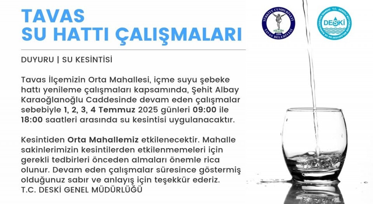Tavasta içme suyu şebekeleri yenileniyor