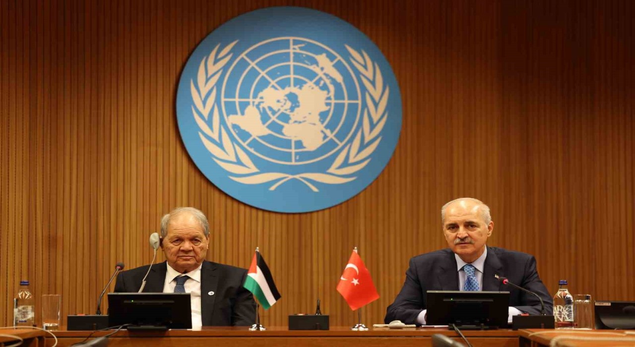 TBMM Başkanı Kurtulmuş, Filistin Ulusal Konseyi Başkanı Fattouh ile bir araya geldi