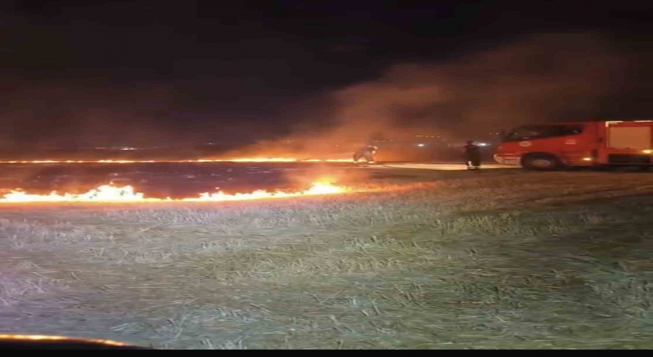 Tekirdağda alevler geceyi aydınlattı