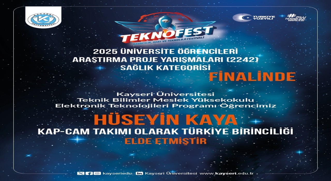 TEKNOFEST 2025 Sağlık Kategorisi Türkiye Birinciliği Kayseri Üniversitesinden