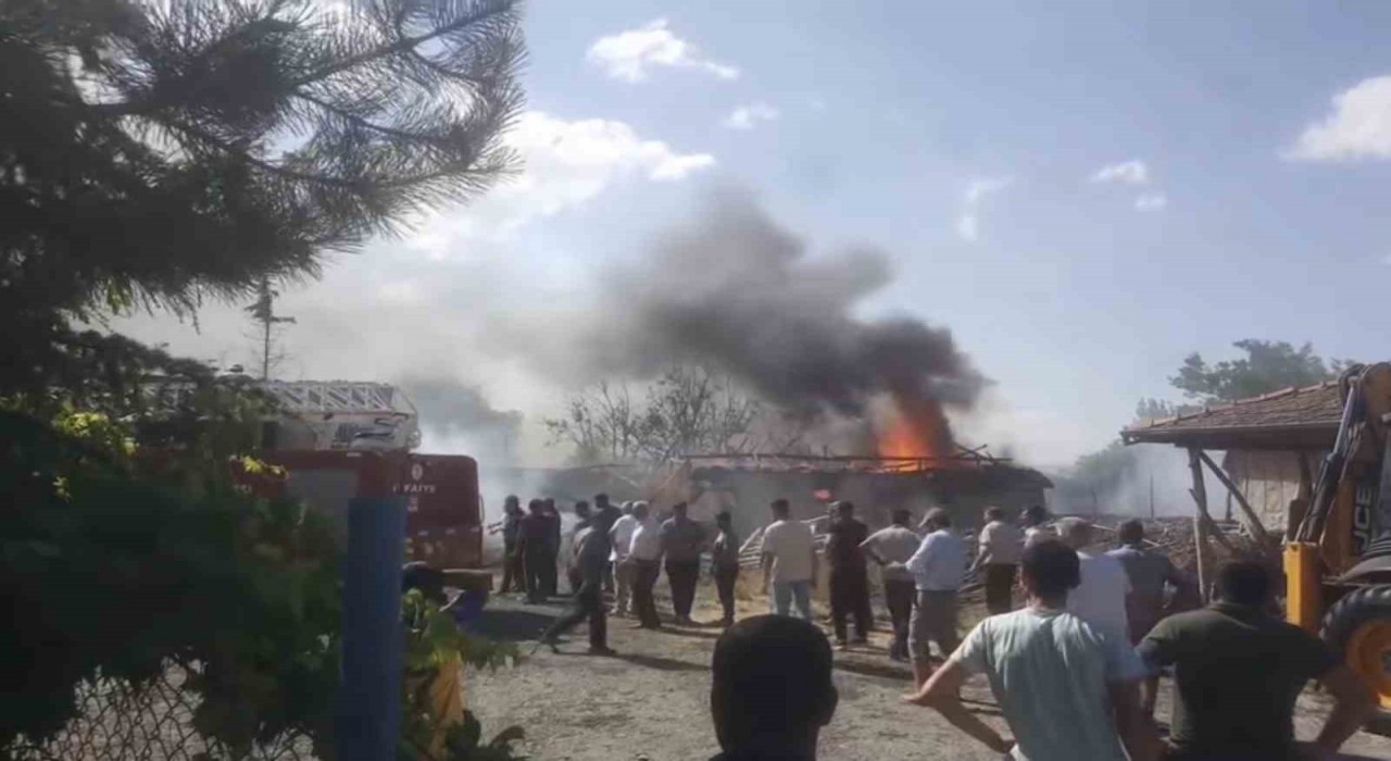 Tokatta çıkan yangında 1 ev ve 2 ahır küle döndü