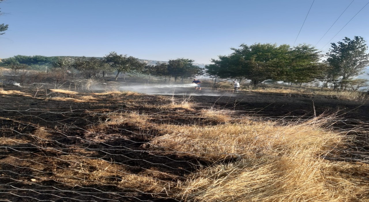 Tuncelide otluk alanda çıkan yangın ekiplerin müdahalesiyle söndürüldü