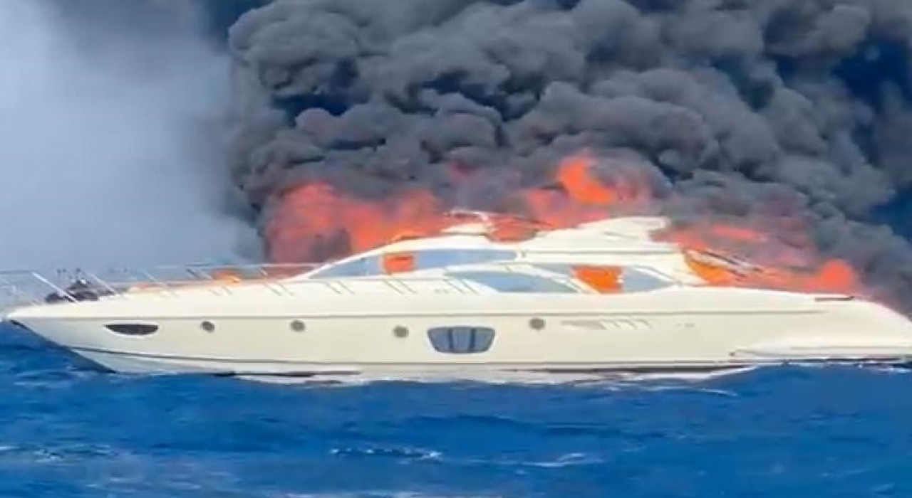 Türkbükünde lüks motoryattaki yangında 1,5 milyon dolarlık zarar