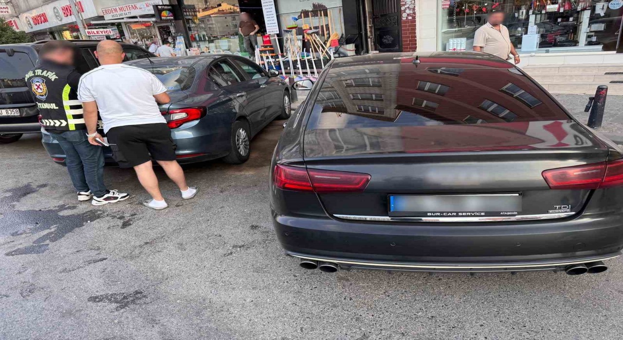 Ümraniyede ters yöne girip ‘emniyet aracı diyen sürücüye para cezası