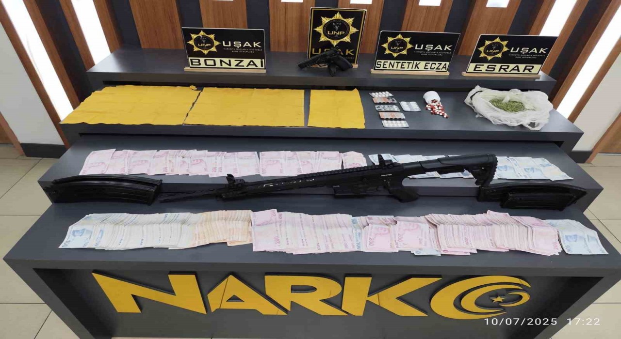 Uşakta çok sayıda uyuşturucu ele geçirildi