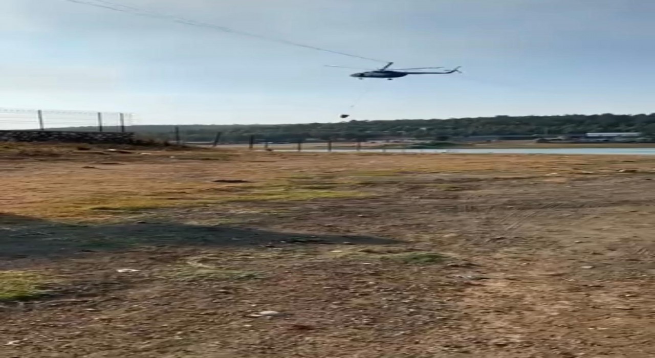 Yangına müdahale eden jandarma pilotundan büyük ustalık