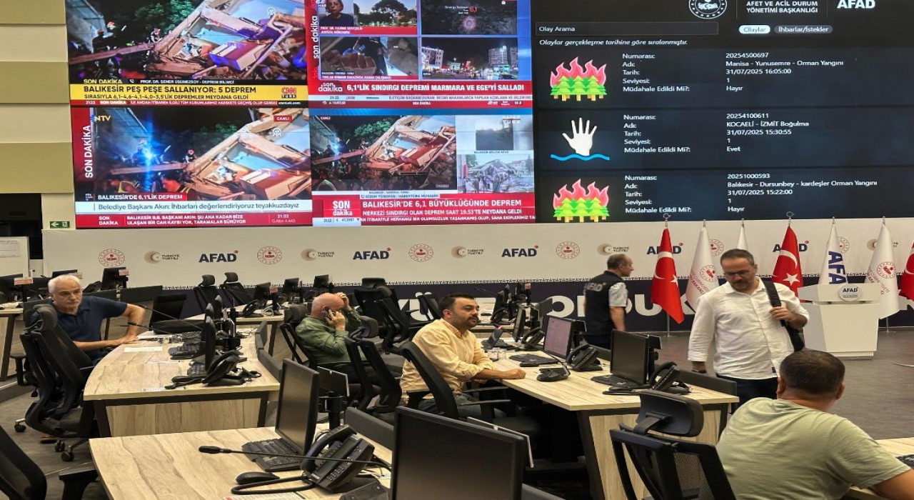 AFAD: 6.1 büyüklüğündeki depremin hemen ardından Türkiye Afet Müdahale Planı devreye alınmıştır