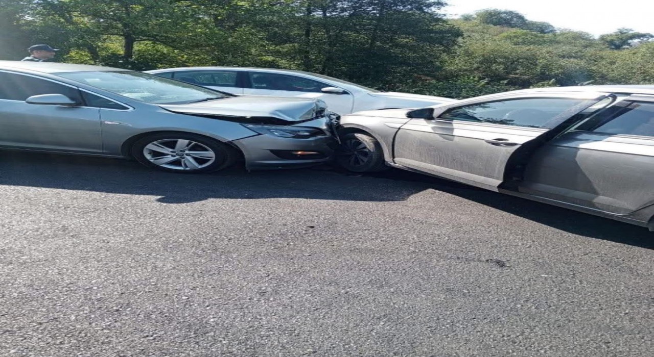 Alaplıda iki otomobil kafa kafaya çarpıştı