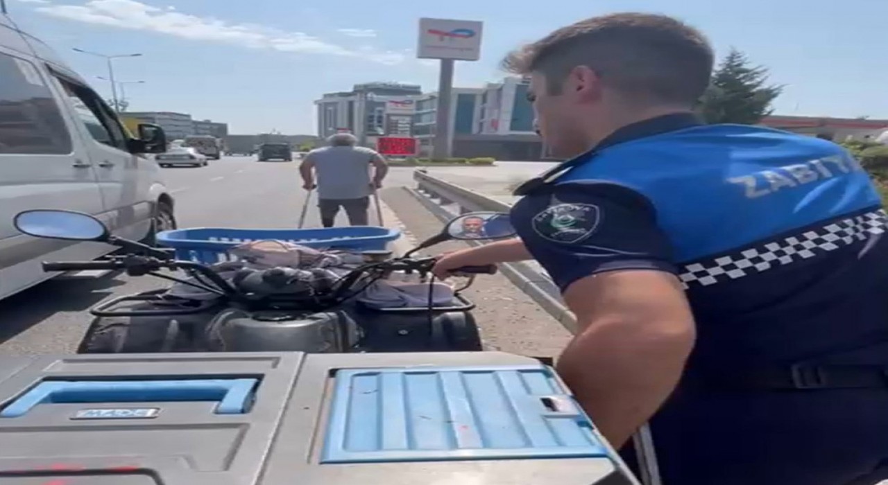 ATVsi bozulan özel bireyin imdadına zabıta yetişti