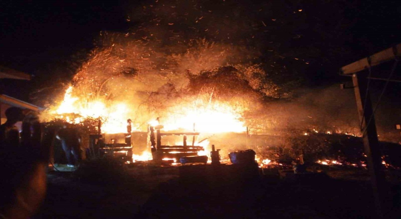 Bahçede çıkan yangın ormana sıçramadan söndürüldü