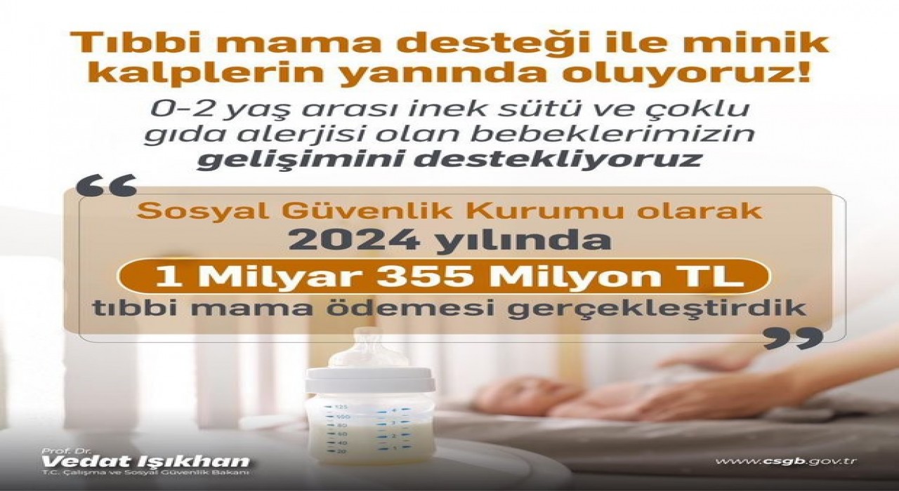 Bakan Işıkhan: 2024 yılında 1,3 milyar lirayı aşan tıbbi mama ödemesi gerçekleştirdik