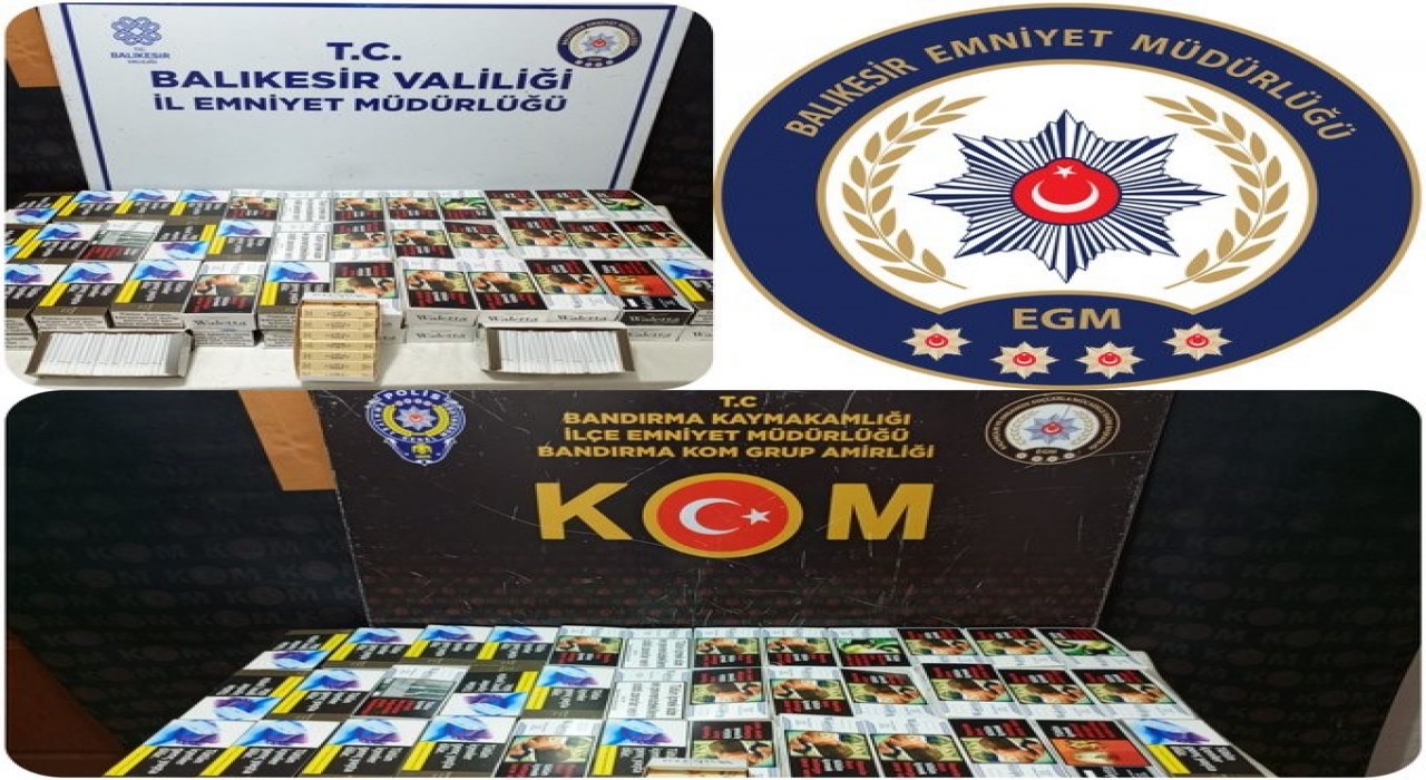 Bandırmada kaçak makaron operasyonu,19 bin 520 adet ele geçirildi