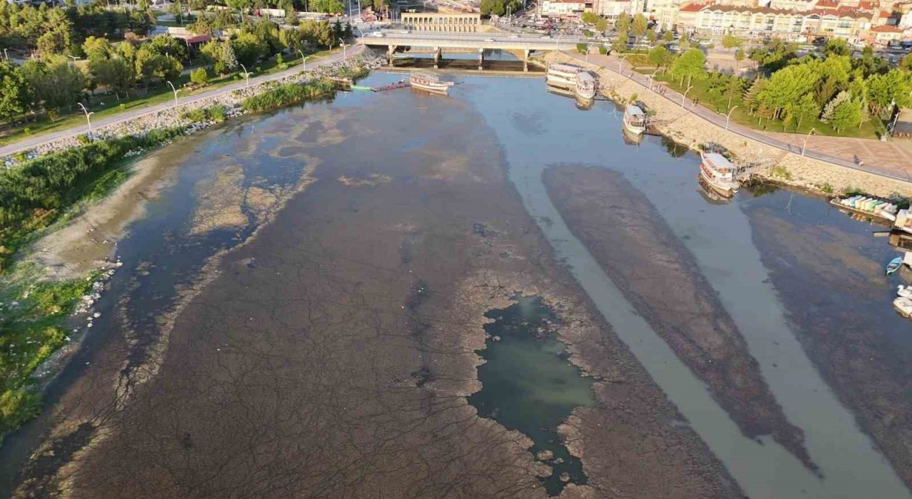 Beyşehir Gölünde sular çekildi, yeni adalar ortaya çıktı
