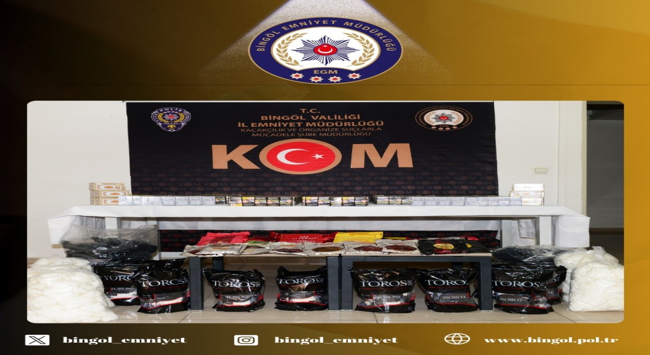 Bingölde gümrük kaçağı tütün ve mamülleri ele geçirildi