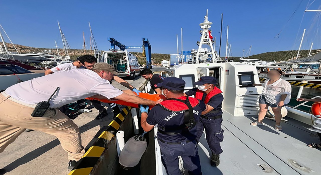 Bodrum ve Marmariste teknelerde yaralanan iki kişiye tıbbi tahliye