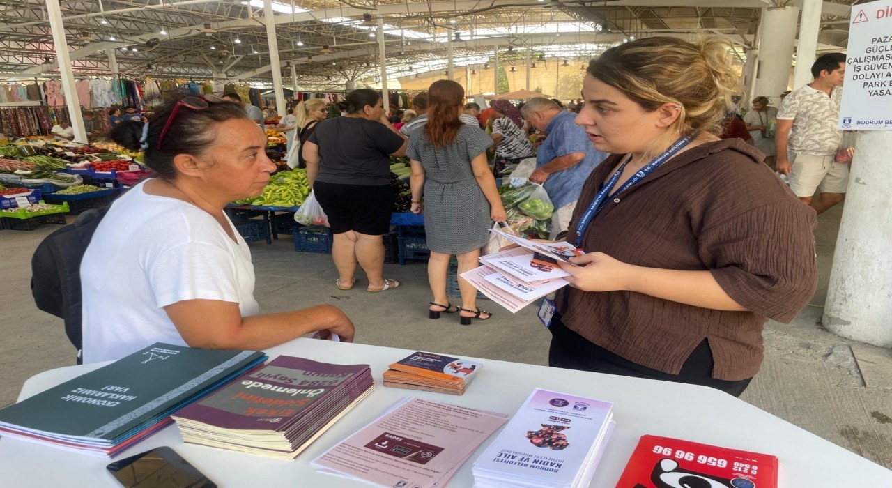 Bodrumda kadın ve aile hizmetleri ekipleri sahada